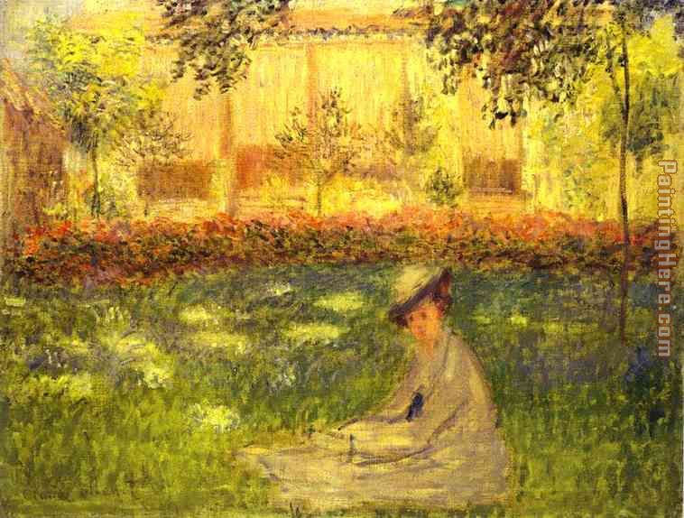 Woman Sitting in a Garden painting - Claude Monet Woman Sitting in a Garden art painting